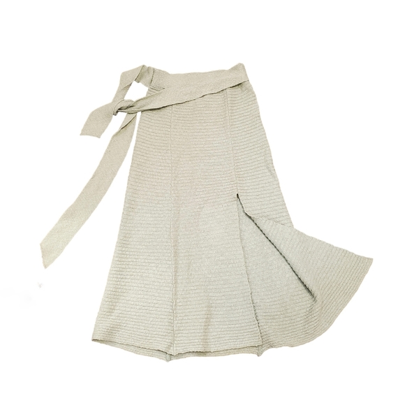 Free People Knit Maxi Skirt "Claudia" Front Slit Mint Green Size S - EUC! - Picture 12 of 12